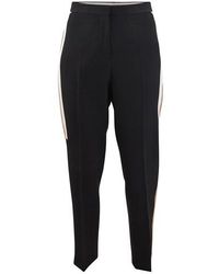Burberry Tapered Pants With Contrast Bands - Black