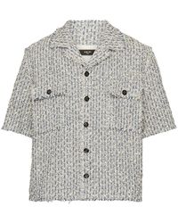 Amiri - Boucle Tweed Short Sleeve Overshirt - Lyst