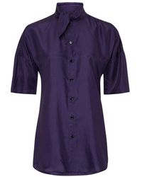 Lemaire - Short Sleeve Fitted Shirt With Scarf - Lyst