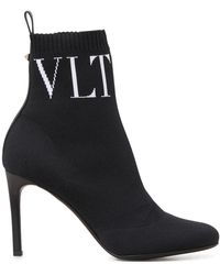 Valentino Gavarani Vltn Sock-fit Ankle Boots - Black