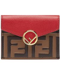 Fendi - Micro Trifold Leather French Wallet - Lyst