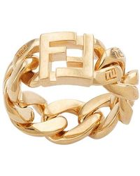 Fendi Ff Ring - Metallic