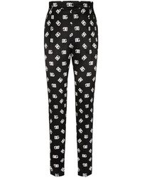 Dolce & Gabbana - Silk Twill Pants With Dg Monogram Print - Lyst