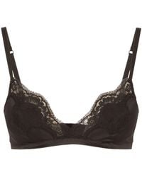 Dolce & Gabbana - Soft-cup Satin Bra With Lace Detailing - Lyst