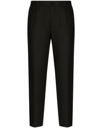Dolce & Gabbana - Linen Pants With Logo Label - Lyst