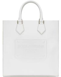 Dolce & Gabbana - Logo-embossed Leather Tote Bag - Lyst