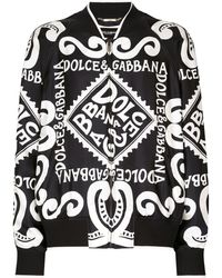 Dolce & Gabbana - Bomberjacke Aus Seide Print Marina - Lyst