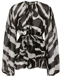 Dolce & Gabbana - Zebra-Print Chiffon Blouse - Lyst