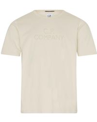 C.P. Company - 30/2 Mercerized Jersey Twisted Logo T-Shirt - Lyst