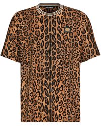 Dolce & Gabbana - Leopard Print T -Shirt mit - Lyst