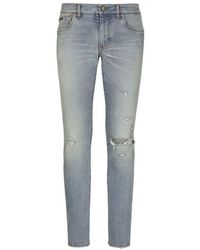 Dolce & Gabbana - Washed Skinny Denim Stretch Jeans - Lyst