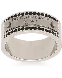 Dolce & Gabbana - Bague avec plaquette et détails en strass - Lyst