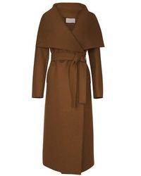 Harris Wharf London Manteau Volcano en laine pressée - Marron