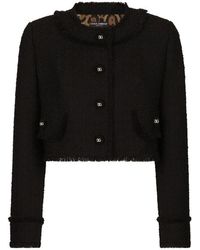 Dolce & Gabbana - Short Raschel Tweed Jacket - Lyst
