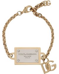 Dolce & Gabbana - Armband Mit Logoplakette Und Dg - Lyst