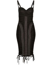 Dolce & Gabbana - Midi Dress With Eyelets And Lacing - Lyst