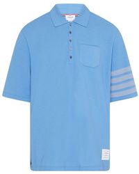 Thom Browne - Piqué Polo Shirt With A Wavy Design - Lyst