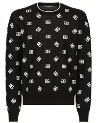 Dolce & Gabbana - Wool And Silk Jacquard Sweater - Lyst
