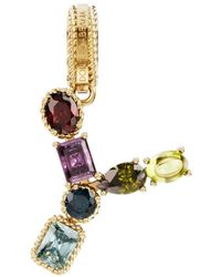 Dolce & Gabbana - Rainbow Alphabet Y 18 Kt Yellow Gold Charm With Multicolor Fine Gems - Lyst
