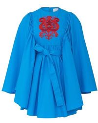 Patou Levelled Mini Dress - Blue