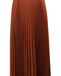 Valentino Langer Rock aus Seiden-Georgette - Braun