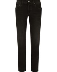 Dolce & Gabbana - Stretch-Jeans Skinny aus grauem Washed-Denim - Lyst