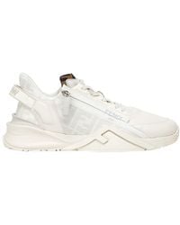 Fendi - White Flow Leather Low-top Sneakers - Men's - Calf Leather/rubber/rubberrubber - Lyst
