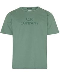 C.P. Company - 30/2 Mercerized Jersey Twisted Logo T-shirt - Lyst