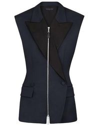 Louis Vuitton Sleeveless Zip-up Blazer - Black