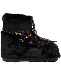Moon Boot - Bottines Basses À Perles En Fausse Fourrure Icon - Lyst