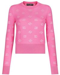 Dolce & Gabbana - Wool And Silk Jacquard Sweater - Lyst