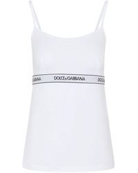 Dolce & Gabbana - Jersey Top With Branded Elastic - Lyst