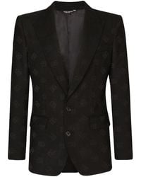 Dolce & Gabbana - Single-breasted Jacquard Sicilia-fit Jacket With Dg Monogram Design - Lyst