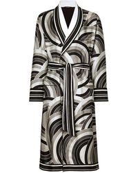 Dolce & Gabbana - Printed Silk Twill Robe - Lyst