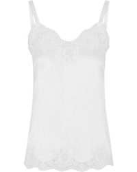 Dolce & Gabbana - Satin Lingerie Top With Lace - Lyst