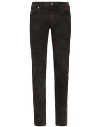 Dolce & Gabbana - Marble-effect Skinny Stretch Jeans - Lyst