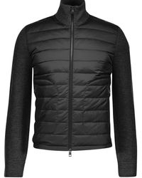 Moncler Bimaterial-Kapuzen-Cardigan - Schwarz