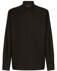 Dolce & Gabbana - Wool And Silk Shirt With Logo Plate - Lyst