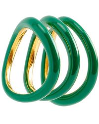 Charlotte Chesnais Wave Enamelled Rings - Green