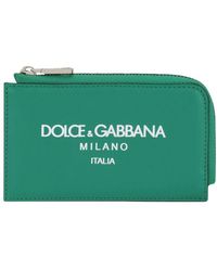 Dolce & Gabbana - Calfskin Card Holder With Logo - Lyst
