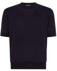 Dolce & Gabbana - Silk Round-Neck Sweater - Lyst