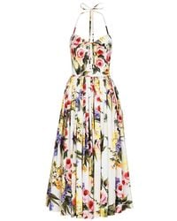 Dolce & Gabbana - Calf-Length Cotton Dress - Lyst