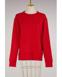 Acne Studios Cotton Fairview Face Sweater - Red