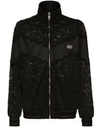 Dolce & Gabbana - Cordonetto Lace And Technical Jersey Sweatshirt - Lyst