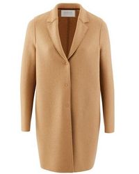 Harris Wharf London Manteau Cocoon en laine pressée - Marron