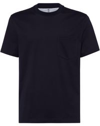 Brunello Cucinelli - T-Shirt aus Jersey mit Brusttasche - Lyst