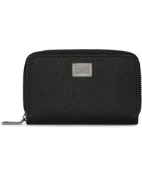 Dolce & Gabbana - Kleine Brieftasche aus Kalbsleder mit Rundum-Reißverschluss und Logo-Tag - Lyst