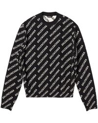 Balenciaga - Mini Allover Logo Sweater - Lyst