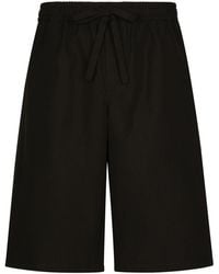 Dolce & Gabbana - Cotton Jogging Shorts With Logo Tag - Lyst