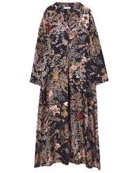 Momoní Cannes Dress In Printed Silk Twill - Multicolor